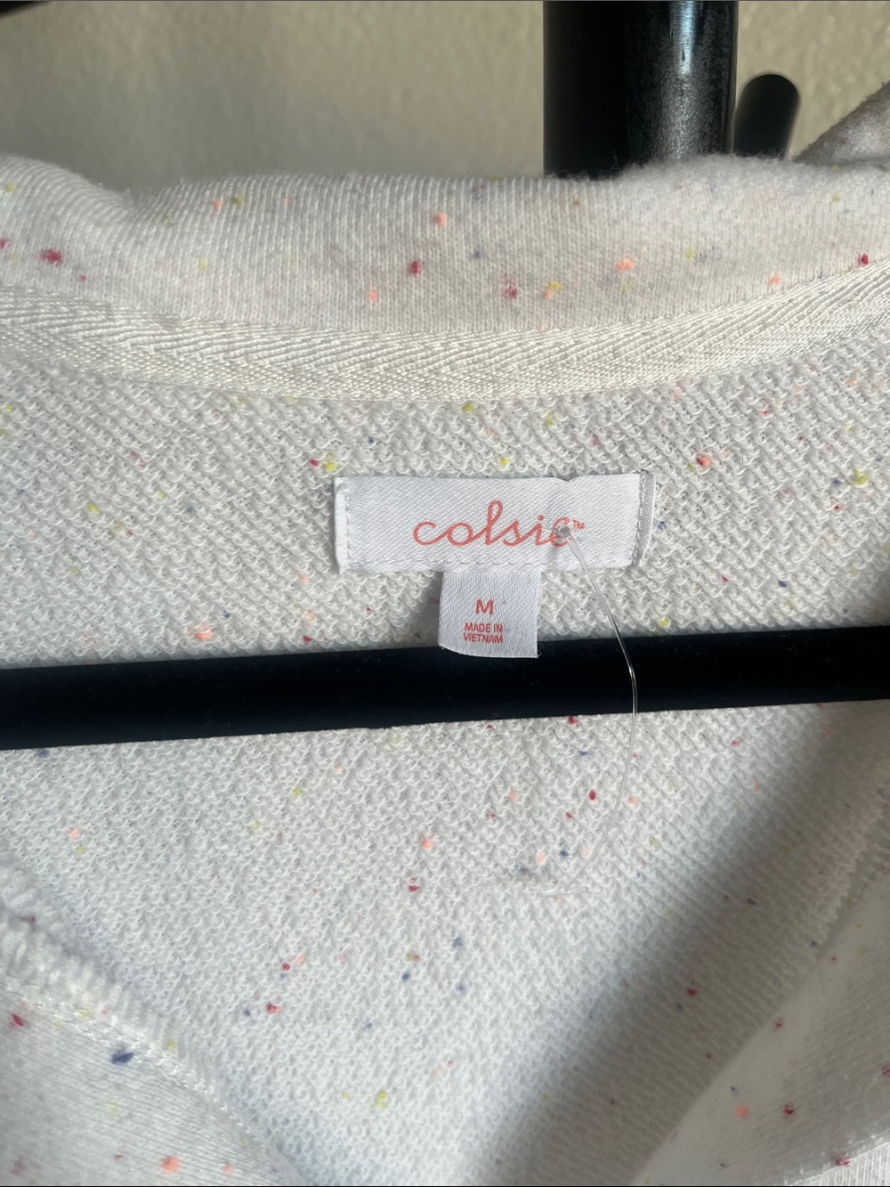 Colsie Cream Speckled Open-Collar Sweatshirt - Picture 2 of 5